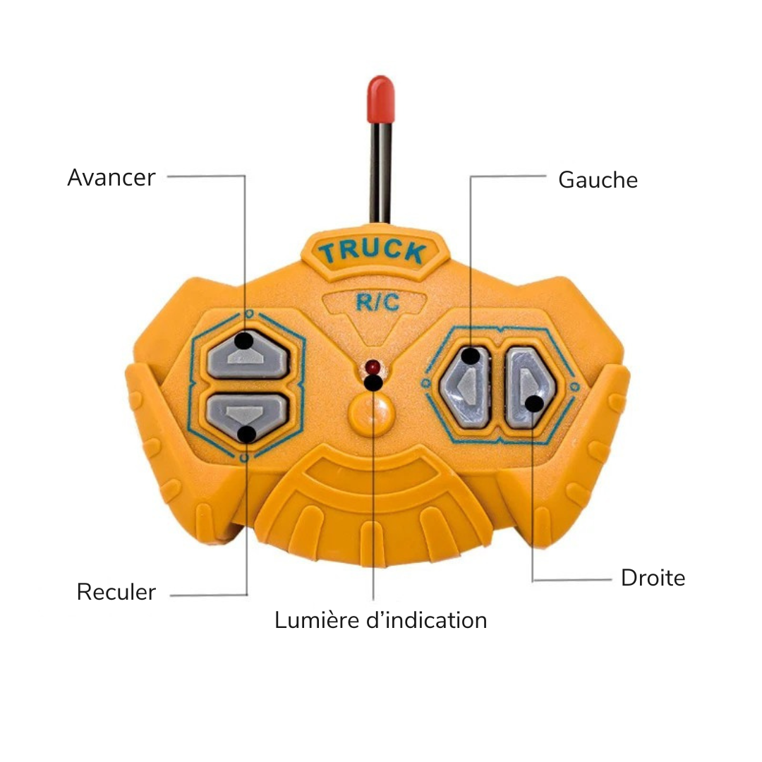 Pelleteuse Télécommandée RC 1:30 – Bulldozer 6CH 4x4 avec LED réalistes