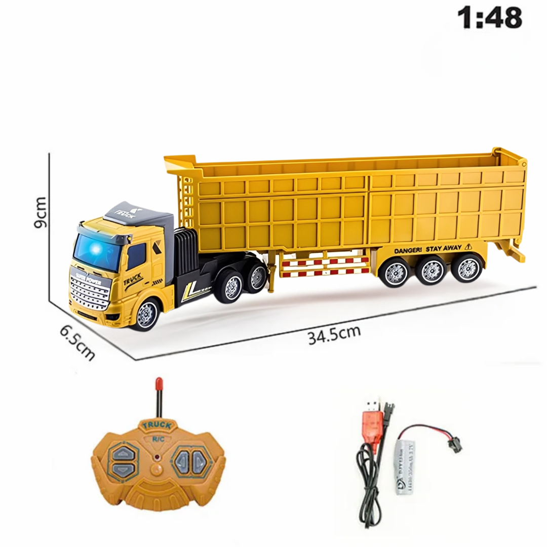 Camion Télécommandé RC 1:48 – Benne Basculante Électrique avec Télécommande et Batterie Rechargeable