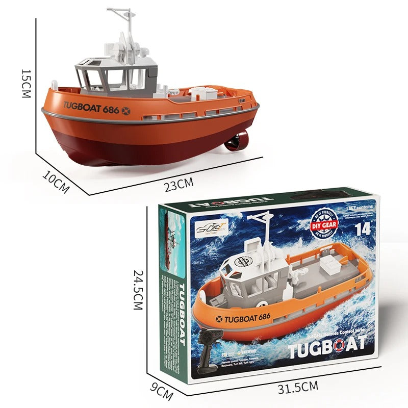 Bateau Télécommandé TUGBOAT 686 – Double Moteur, Échelle 1:72