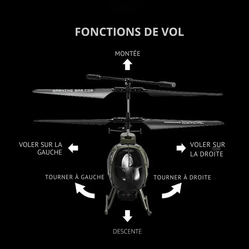 Hélicoptère Télécommandé 6CH avec Caméra 8K