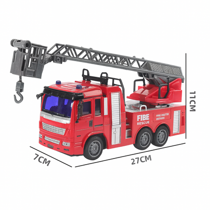 Camion de Pompier Télécommandé RC 1:32 – Jouet Électrique avec Échelle et Lumières