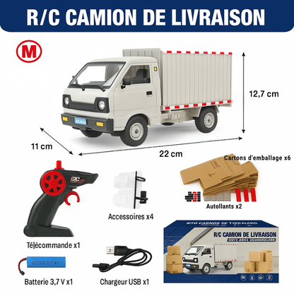 Camion Télécommandée 1:12 Semi-Remorque avec LED et Batterie Rechargeable