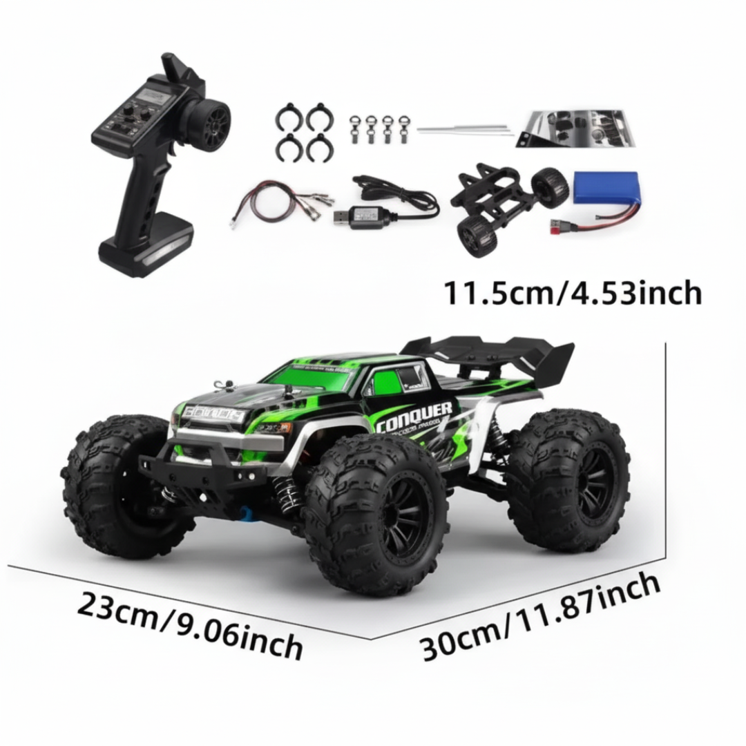 Voiture télécommandée 1:16 – Monster Truck 4WD 50 km/h, RC haute vitesse tout-terrain pour enfants et adultes