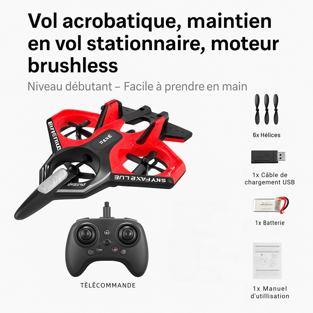 Avion Télécommandé YP3 RC – Cascadeur, Léger & Résistant – 2.4G avec LED