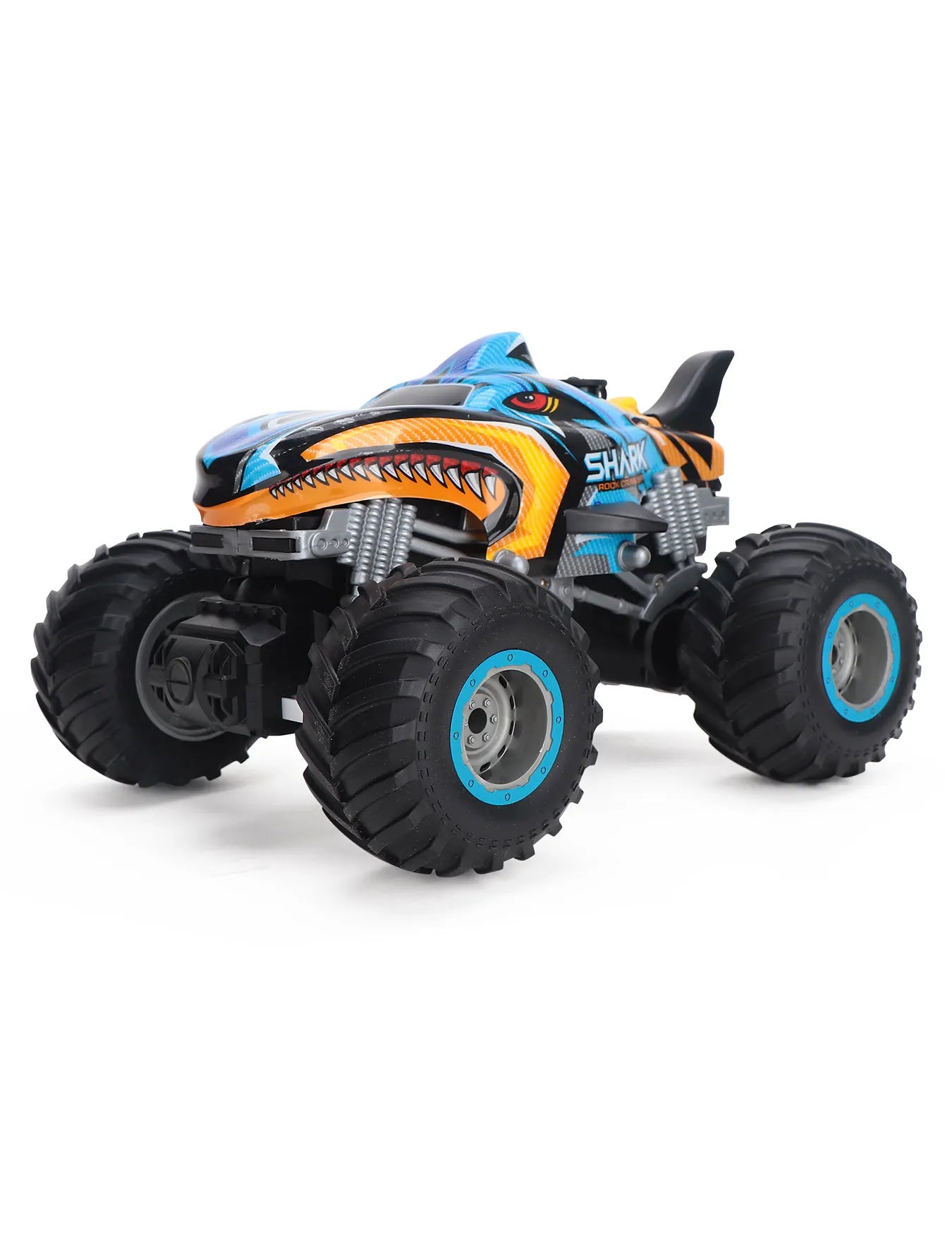 Monster Truck télécommandé Shark Bleue 1:16 – RC Tout-Terrain 4x4 avec batterie rechargeable