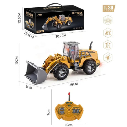 Pelleteuse Télécommandée RC 1:30 – Bulldozer 6CH 4x4 avec LED réalistes