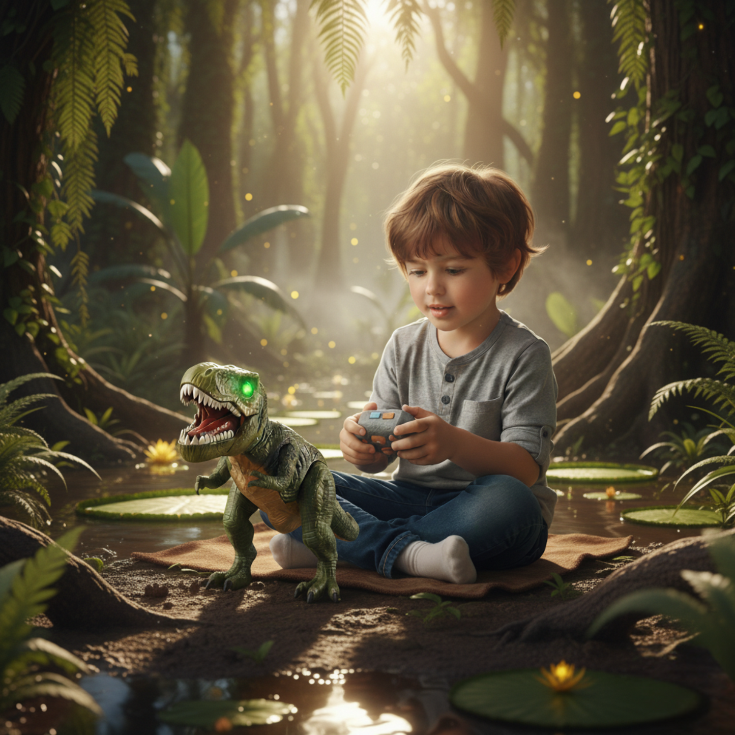 Dinosaure Télécommandé T-Rex avec Lumières et Sons – Jouet RC Réaliste Enfants