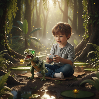 Dinosaure Télécommandé T-Rex avec Lumières et Sons – Jouet RC Réaliste Enfants