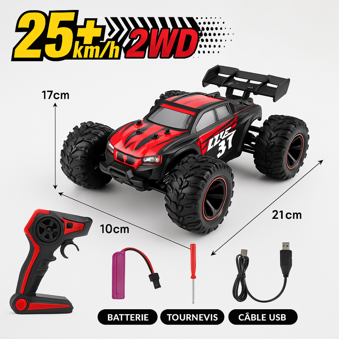 Voiture RC 4WD 25 km/h – 1:16 LED Tout-Terrain