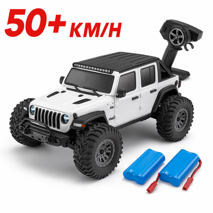 Voiture Télécommandée RC Tout-Terrain 1:16 - Jusqu’à 50 km/h - Moteur Haute Vitesse 4x4 avec LED