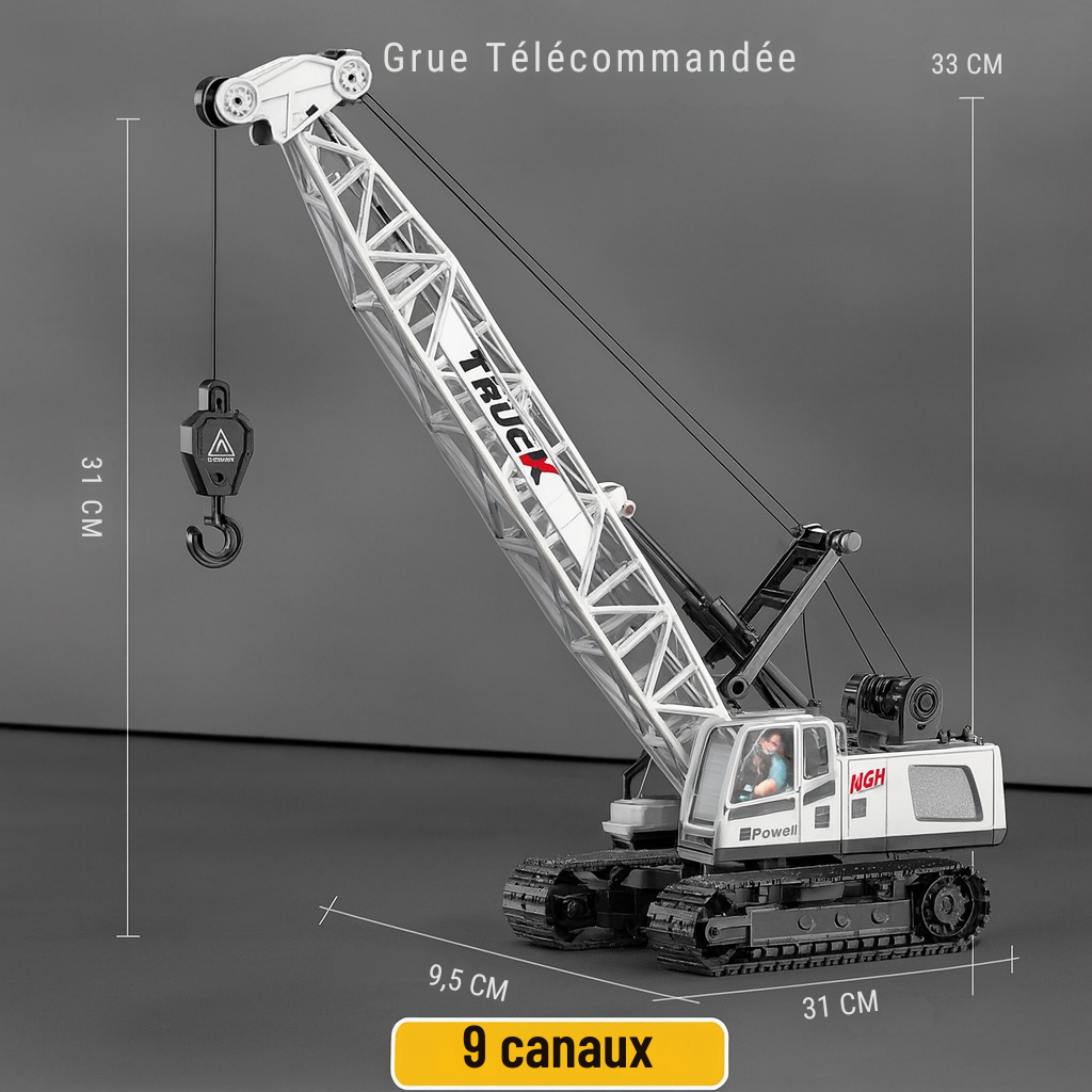 Grue Télécommandée RC avec Télécommande 9 canaux