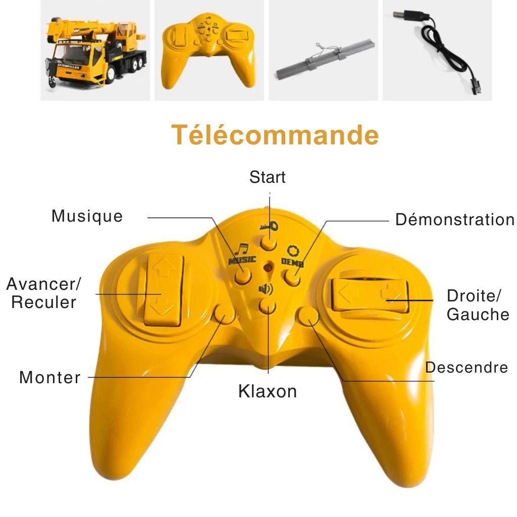 Grue Télécommandée – Camion de Chantier RC
