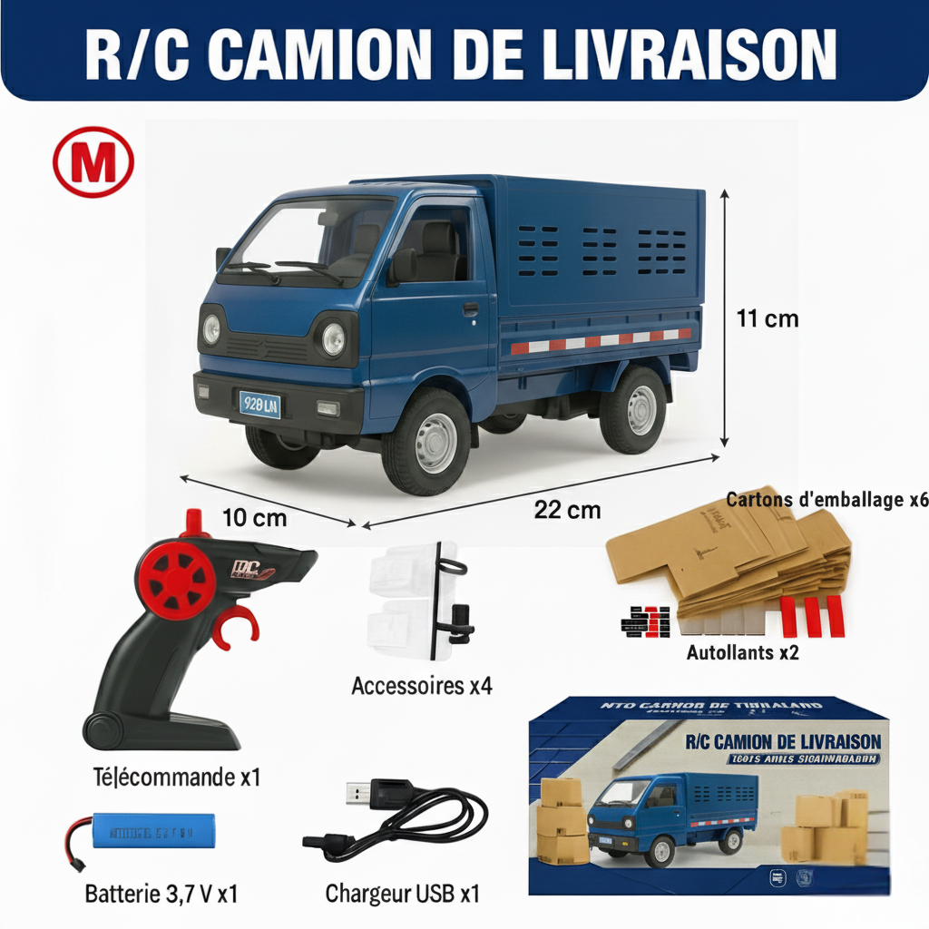 Camion Télécommandée 1:12 Cargo Bleu