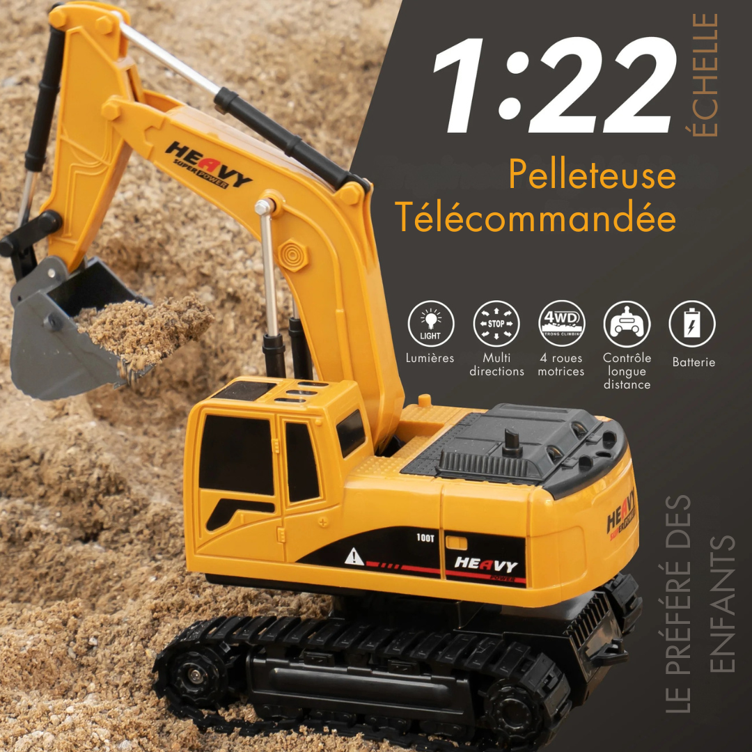 Pelleteuse Télécommandée RC 1/22 ZWN 6CH – Engin de Chantier avec Lumières et Sons