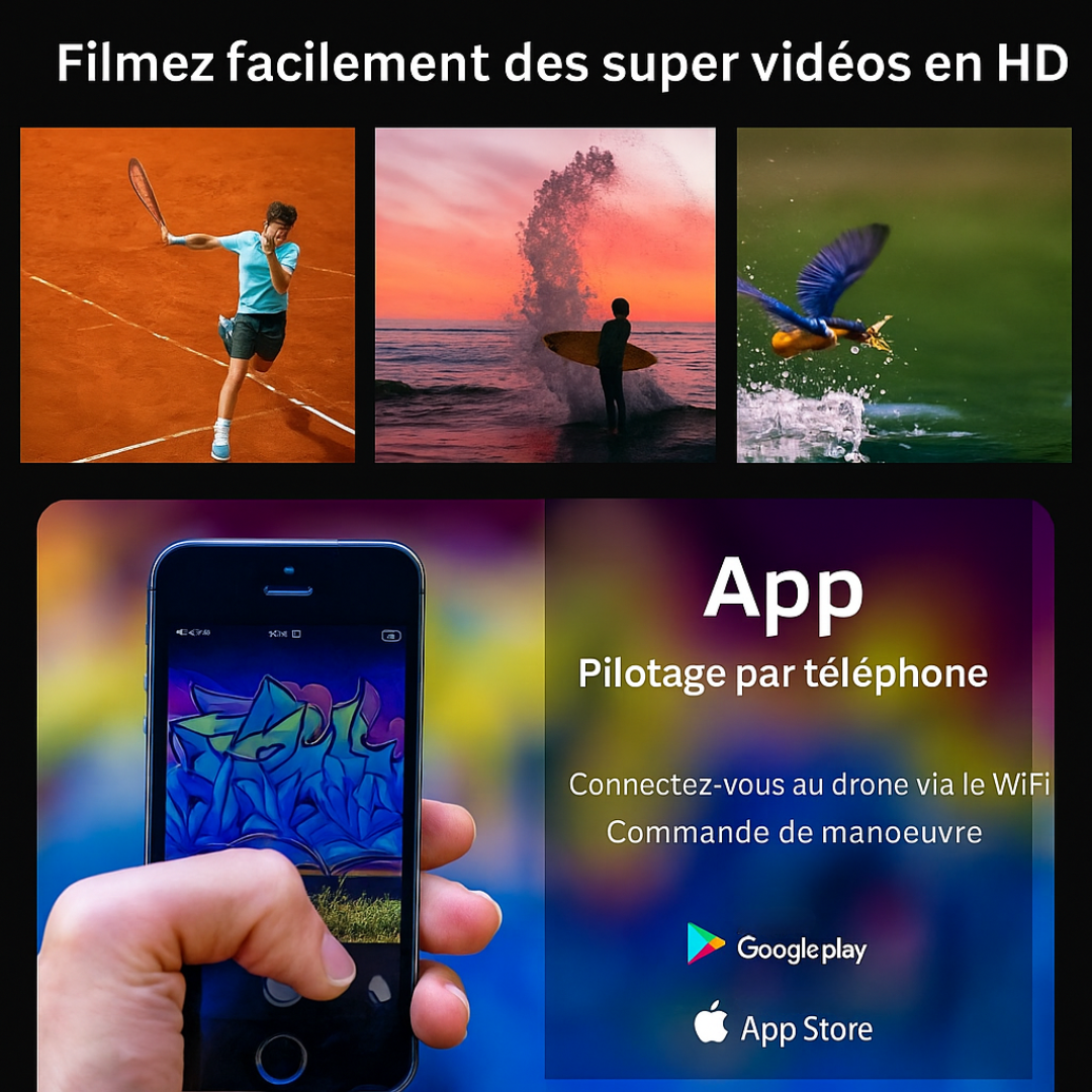 Hélicoptère Télécommandé avec Caméra 4K – Drone Télécommandé Léger pour Adultes et Enfants