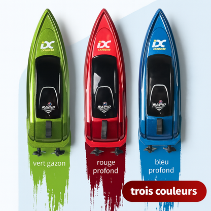 Mini Bateau Télécommandé Rouge avec LED – Haute Vitesse 5 km/h | Jouet Été Piscine Enfant