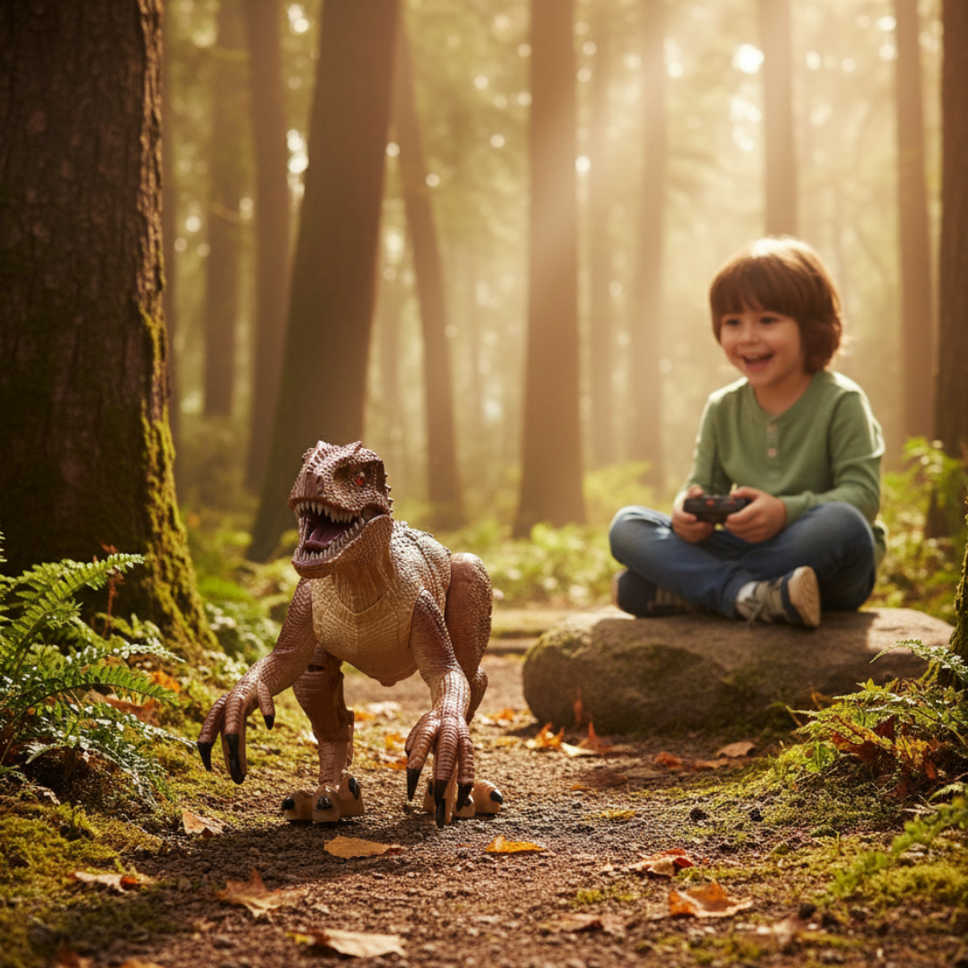 Dinosaure Télécommandé Carnivore RC Marron – Jouet Interactif avec Télécommande (Copie)