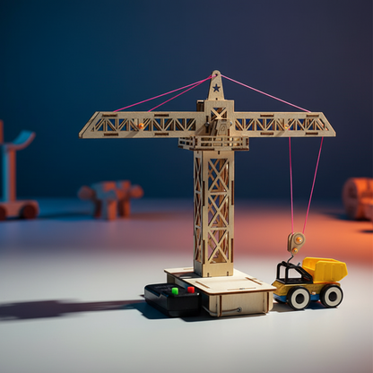 Grue Télécommandée en Bois – Jouet de Construction Éducatif CE