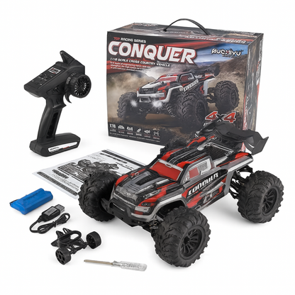 Voiture télécommandée 1:16 – Monster Truck 4WD 50 km/h, RC haute vitesse tout-terrain pour enfants et adultes