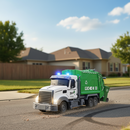 Camion d’Assainissement Télécommandé avec Lumières et Sons – Véhicule RC 6 Canaux pour Enfants – Jouet Camion Benne Électrique 1:20