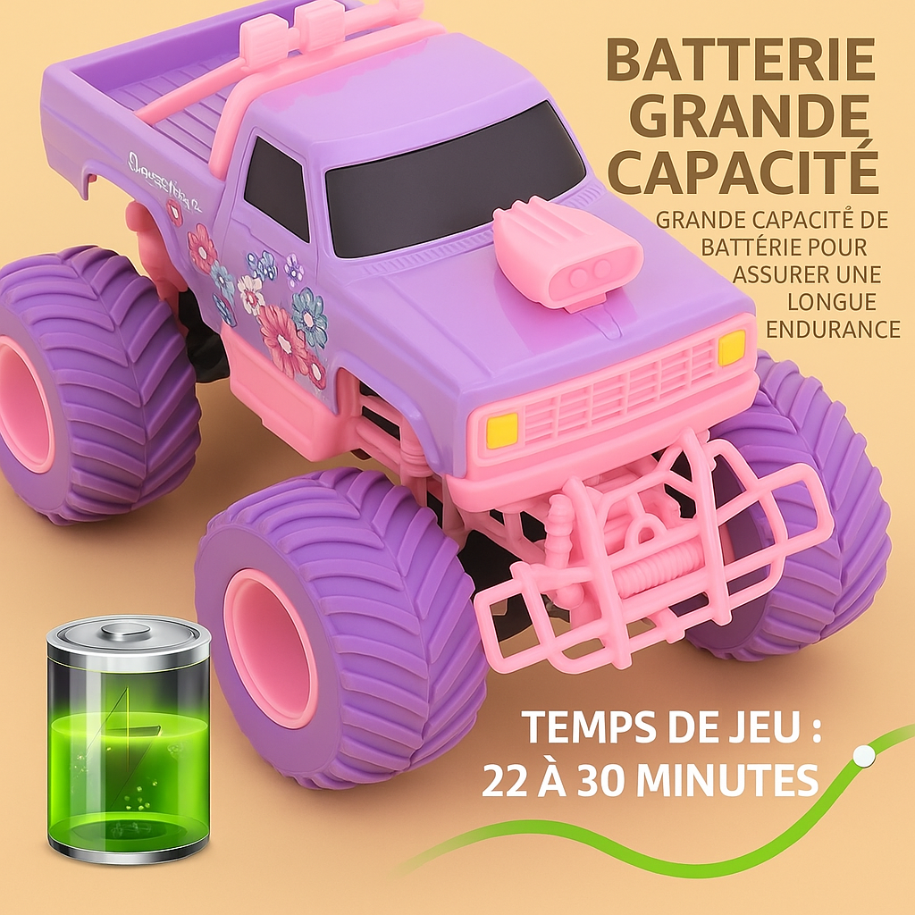 Voiture Télécommandée Barbie Rose 50 km/h – Pick-up Cascadeur pour Enfants