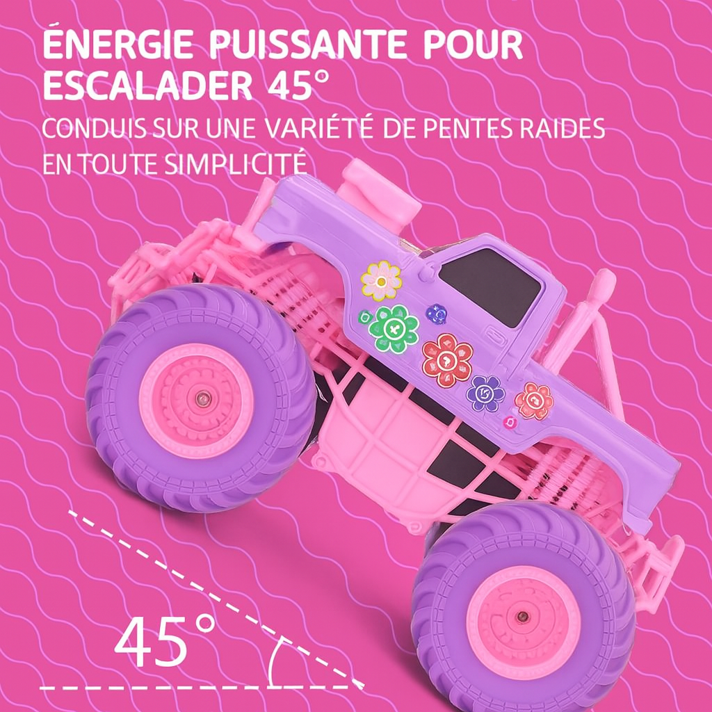 Voiture Télécommandée Barbie Rose 50 km/h – Pick-up Cascadeur pour Enfants