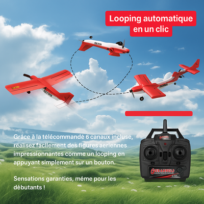 Avion Télécommandé Bleu 4CH en Mousse EPP Ultra Résistante