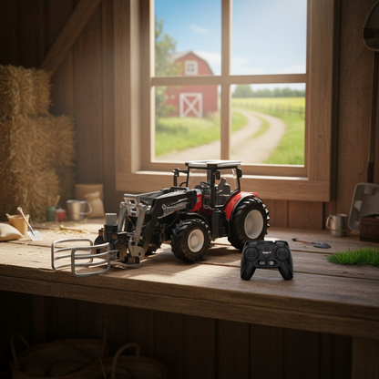 Tracteur Agricole Télécommandé 1:24 avec Lumières – Jouet RC Éducatif pour Enfants