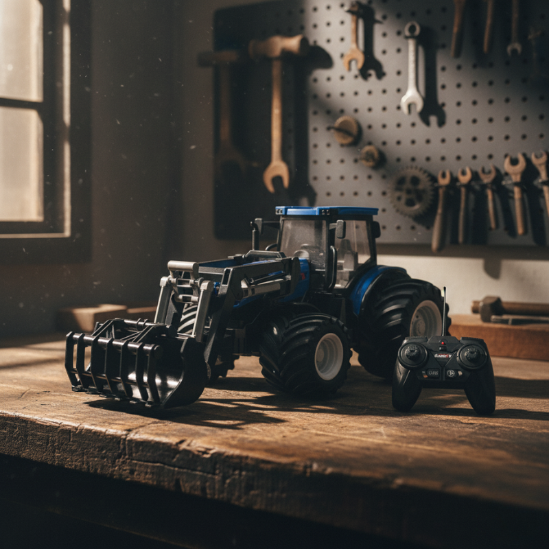 Tracteur Télécommandé 1:24 en Alliage – RC Agricole 6 Canaux avec Batterie Lithium