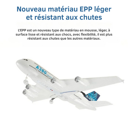 Avion Télécommandé Airbus A380 en Mousse – Jouet RC 2.4G pour Enfants et Adultes