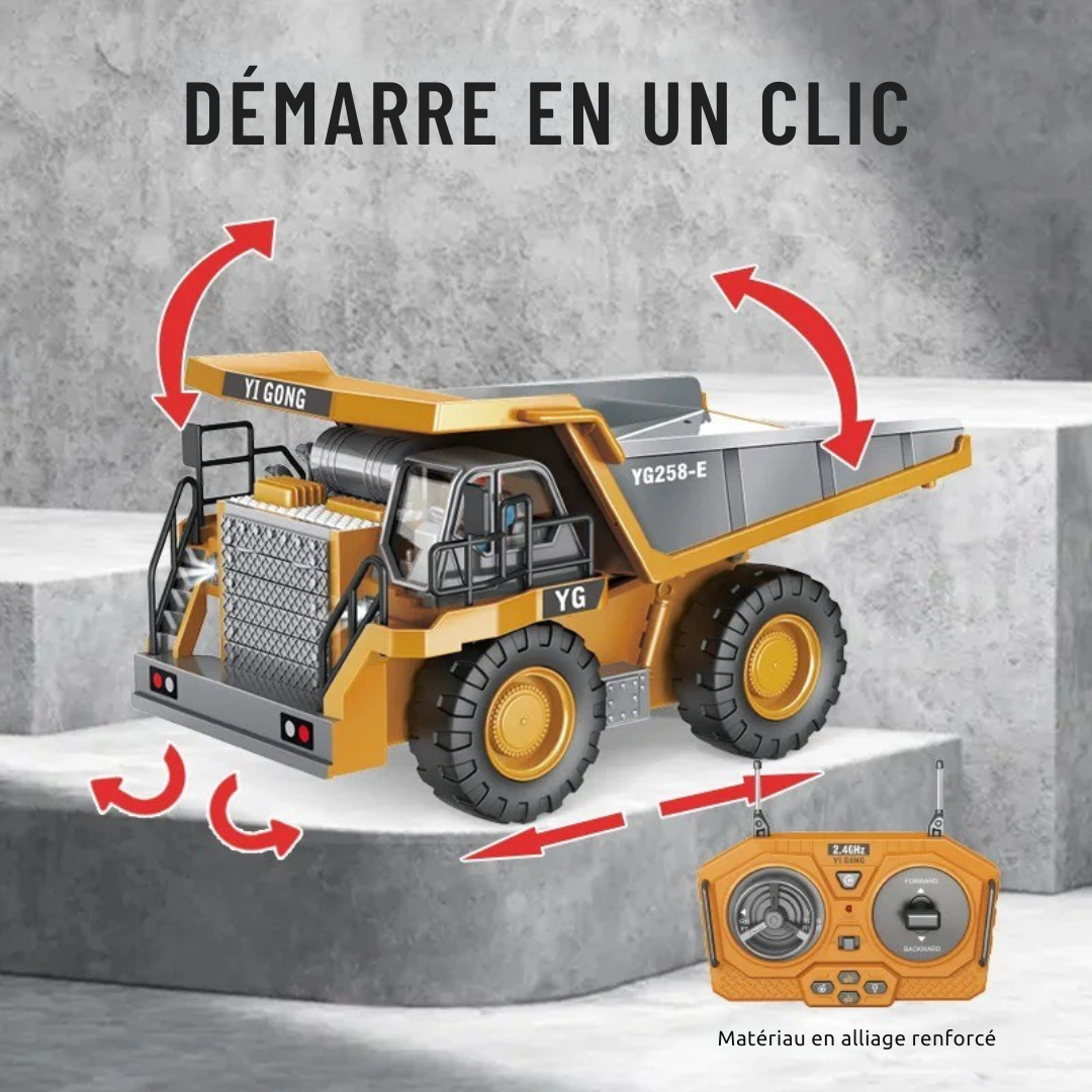 Camion Benne Télécommandé 1:24 — Véhicule d'Ingénierie Ultra-Réaliste
