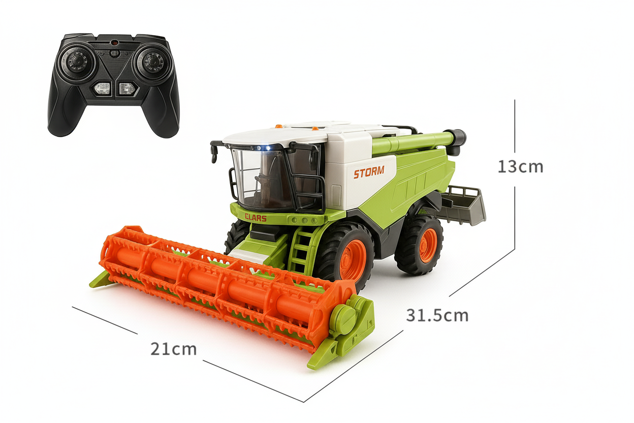 Tracteur Télécommandé RC Moissonneuse 1:24 – 8 Canaux & Batterie Rechargeable