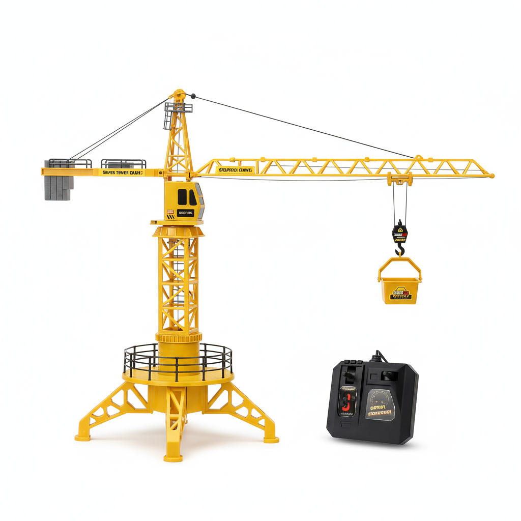Grue Télécommandée Tour | Jouet Grue de Chantier 360° avec Lumière et Son