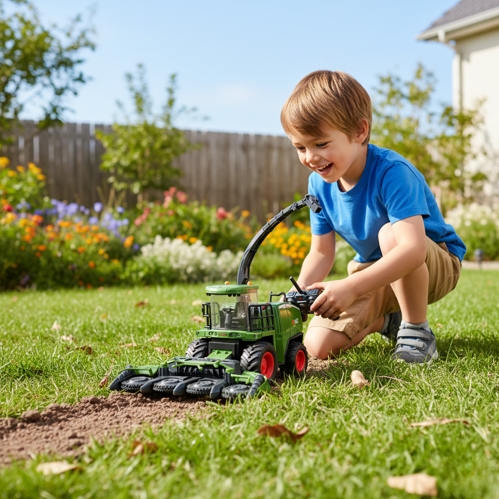 Moissonneuse-Batteuse Télécommandée 1:24 – RC JIKEFUN 6 Canaux avec Batterie Lithium