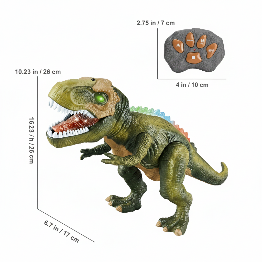 Dinosaure Télécommandé T-Rex avec Lumières et Sons – Jouet RC Réaliste Enfants