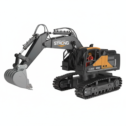 Pelleteuse Télécommandée ZWN 1:16 – Excavatrice RC 16 Canaux avec Lumières, Sons et Effets Réalistes