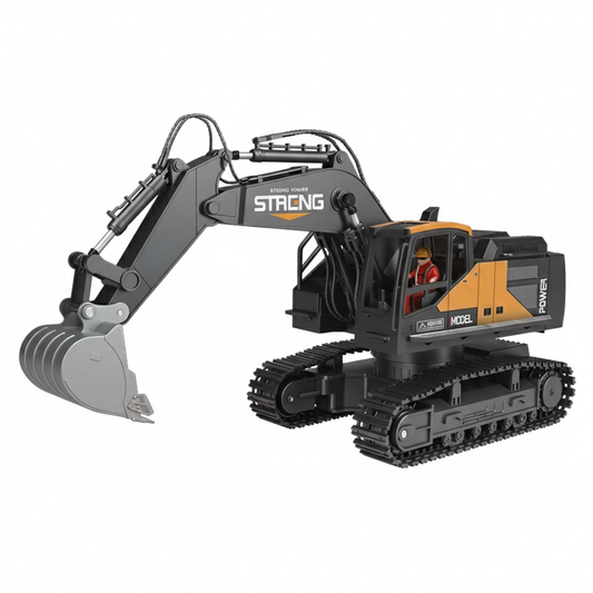 Pelleteuse Télécommandée ZWN 1:16 – Excavatrice RC 16 Canaux avec Lumières, Sons et Effets Réalistes