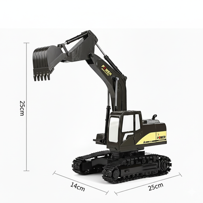 Pelleteuse Télécommandée RC 1:20 – Excavatrice 6 canaux noire avec batterie rechargeable