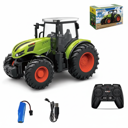 Tracteur Télécommandé RC 1:24 en Alliage – 6 Canaux, Lumières & Batterie Rechargeable