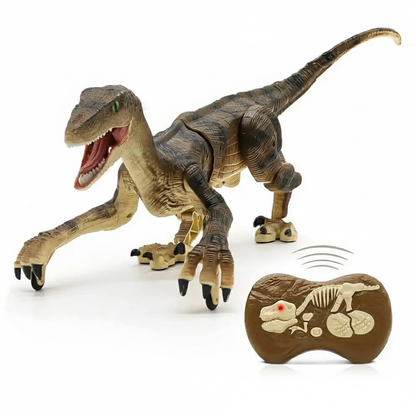 Dinosaure Télécommandé RC DZQ Marron – Jouet Interactif avec Sons et Mouvements Réalistes