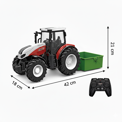 Tracteur Agricole Télécommandé 1:24 avec Lumières – Jouet RC Éducatif pour Enfants