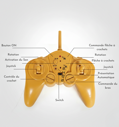 Grue Télécommandée HUINA 572 – Crochet Métal, Rotation 680°, Chenilles tout terrain
