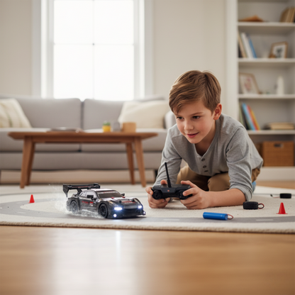 Voiture télécommandée Drift Mustang 1:24 – 4WD, LED, Haute Vitesse RC avec pneus remplaçables