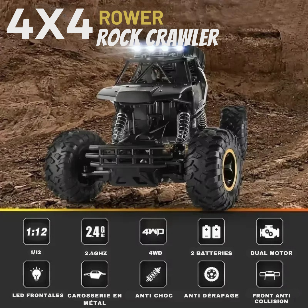 Monster Truck Télécommandé 1:12 – Voiture RC 4x4 Tout-Terrain 37 cm avec Suspension Antichoc