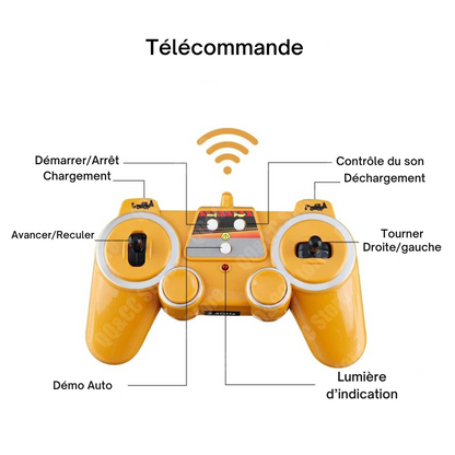 Pelleteuse Télécommandée JCB RC 1:20 – Tractopelle Double E avec sons, lumières et double fonction