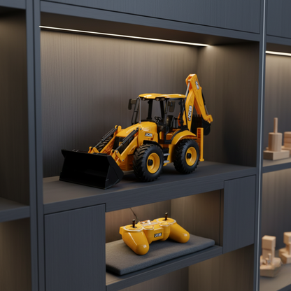 Pelleteuse Télécommandée JCB RC 1:20 – Tractopelle Double E avec sons, lumières et double fonction