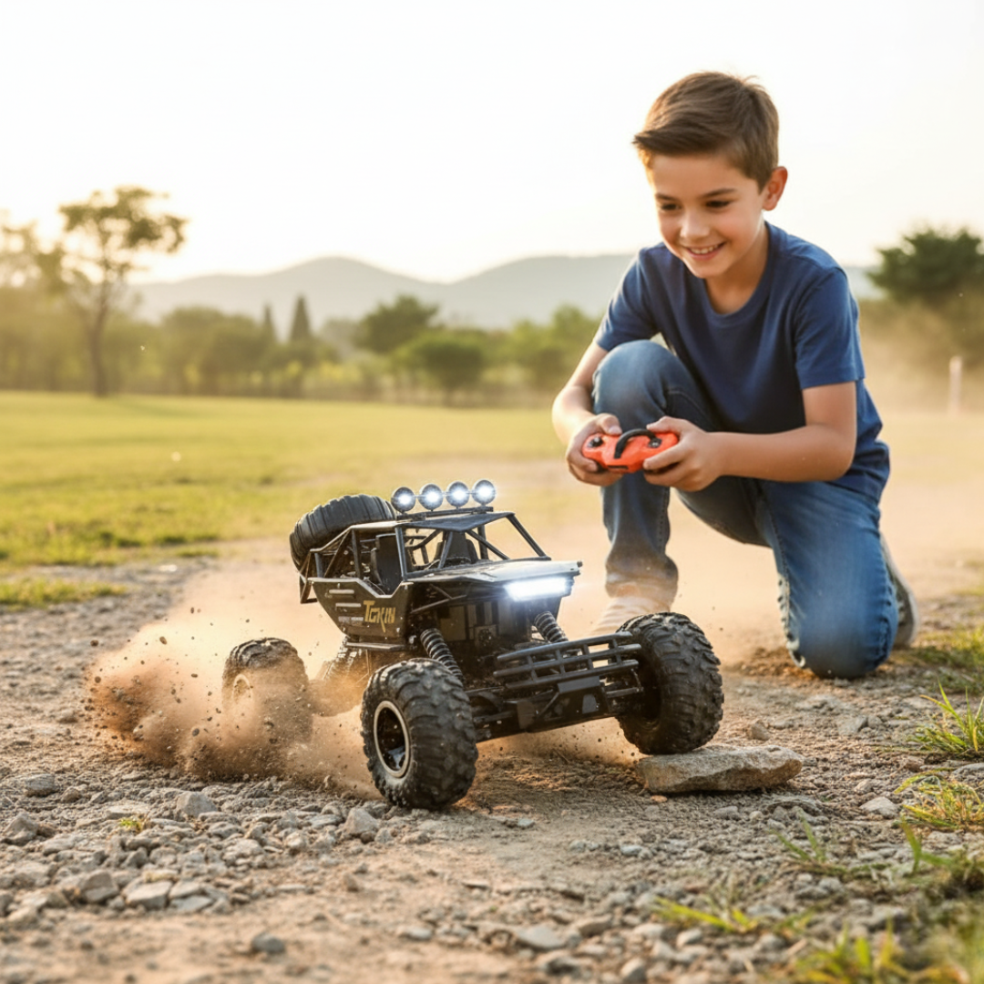 Monster Truck Télécommandé 1:12 – Voiture RC 4x4 Tout-Terrain 37 cm avec Suspension Antichoc