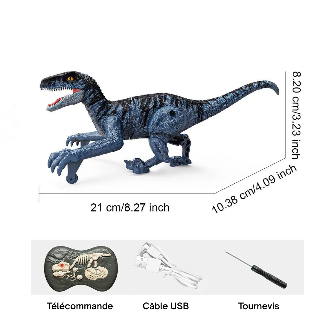 Dinosaure Télécommandé RC SM016S Bleu – Jouet Interactif avec Lumières et Sons