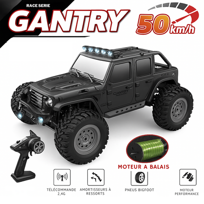Monster Truck Télécommandé WLtoys 1:16 – Voiture RC 4x4 50 km/h avec LED & Batterie 7,4V