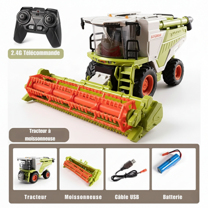 Tracteur Télécommandé RC Moissonneuse 1:24 – 8 Canaux & Batterie Rechargeable